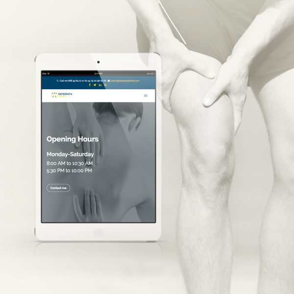 Osteopata Tarifa, Wordpress website, tablet view