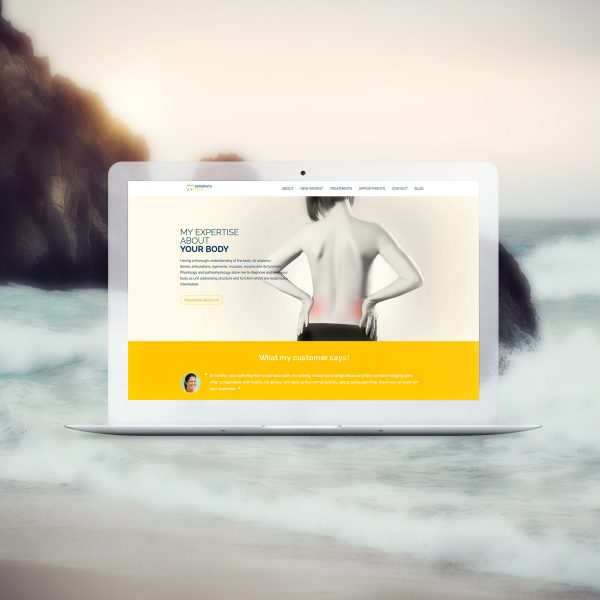 Osteopata Tarifa, Wordpress website, desktop view